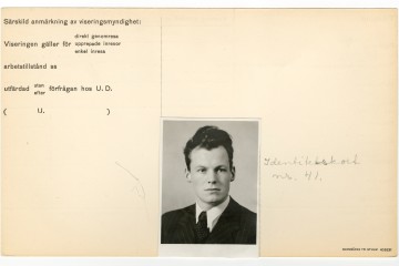 Abbildung des schwedischen Presseausweises von Willy Brandt.