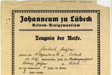 Ausschnitt des Zeugnisses der Reife von 1932 von Herbert Frahm vom Johanneum zu Lübeck. Reform-Realgymnasium.